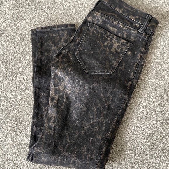 All Saints Denim - GRACE CROPPED MID-RISE SKINNY LEOPARD JEANS, BRONZ